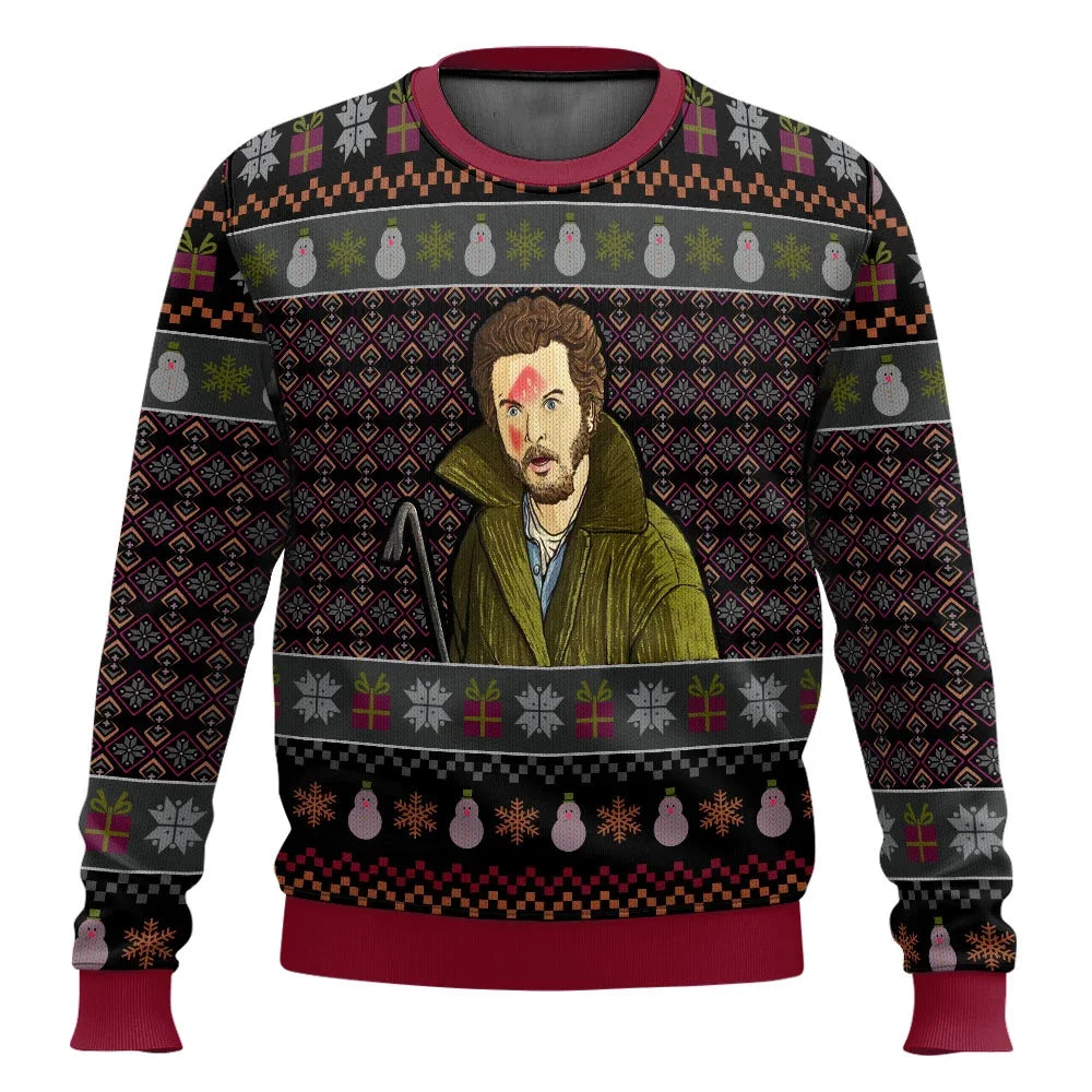 Sweatshirt Natal Inspirada no Clássico “Sozinho em Casa” – Ugly Christmas Sweater com Design Humorístico “KEVIN!!!”