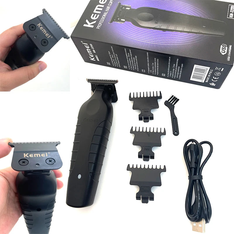 Máquina de Corte Profissional 0mm Kemei® 2299 – Acabamento de Precisão