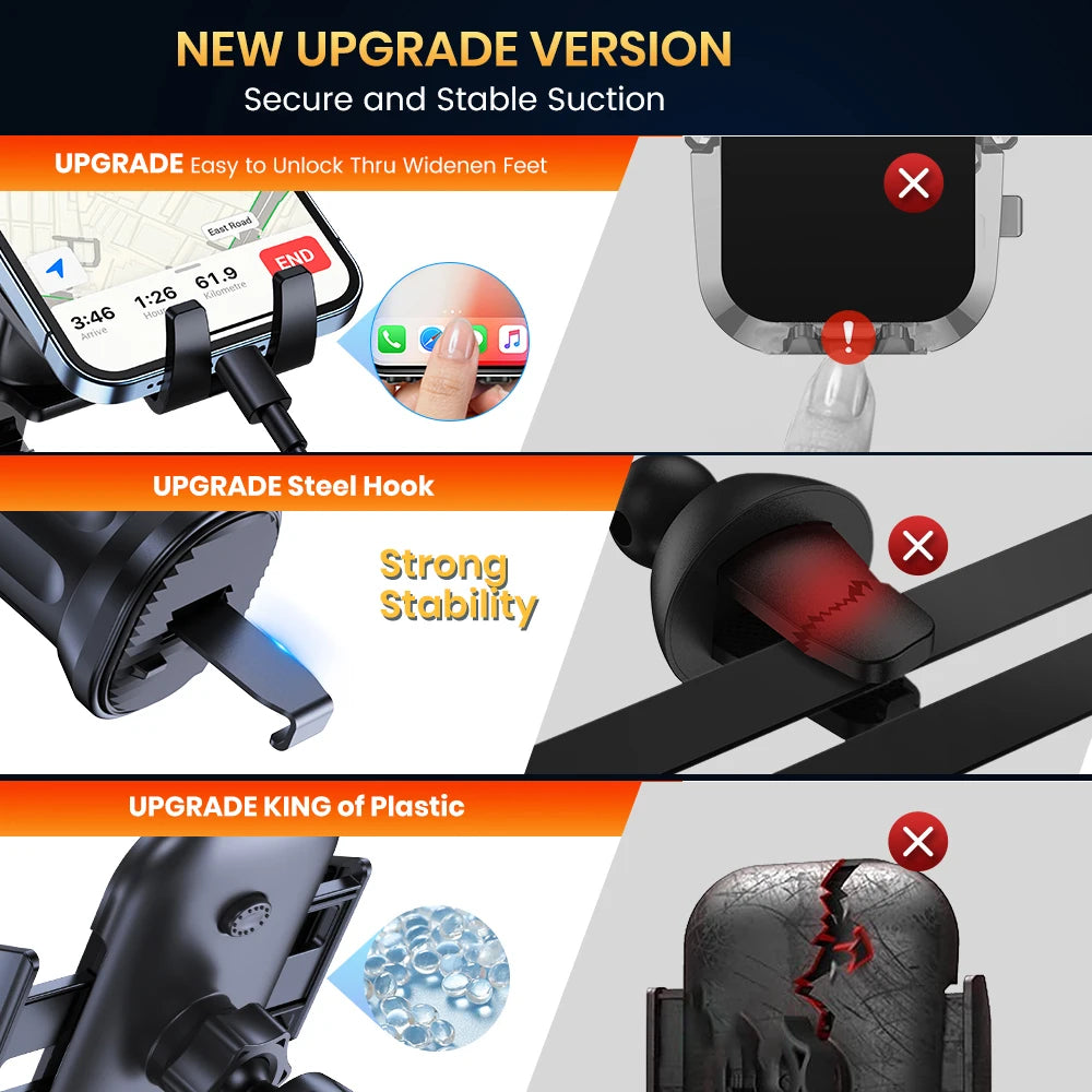 Suporte Automático TOPK™ Carbon – Fixação Premium na Grelha de Ventilação