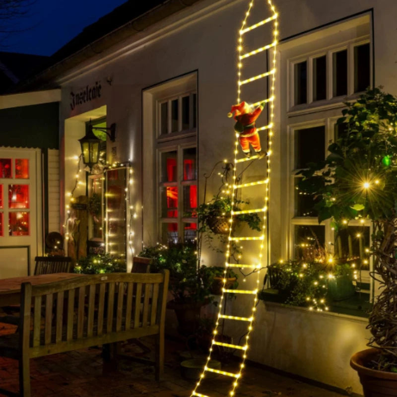 Pai Natal a Escalar com Luzes LED – Decoração Natalícia (1.5m / 3m)