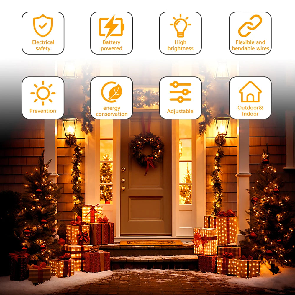 Luzes LED Fairy USB – Fio de Cobre Prateado 5/10/20M (À Prova de Água)