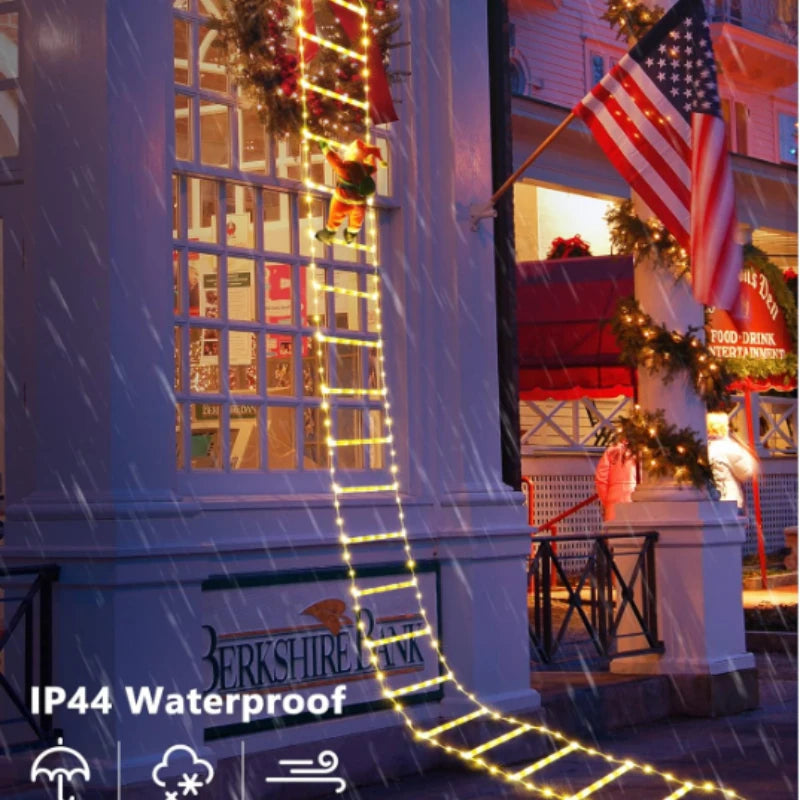 Pai Natal a Escalar com Luzes LED – Decoração Natalícia (1.5m / 3m)