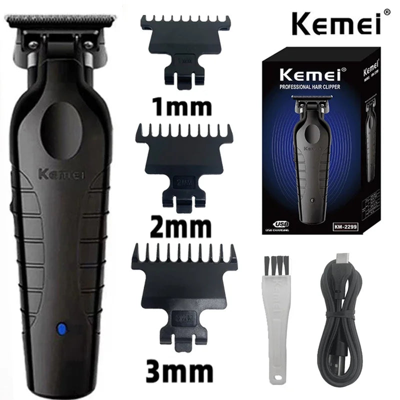 Máquina de Corte Profissional 0mm Kemei® 2299 – Acabamento de Precisão