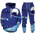Conjunto Desportivo Masculino Natal 3D – Hoodie + Calças Inverno