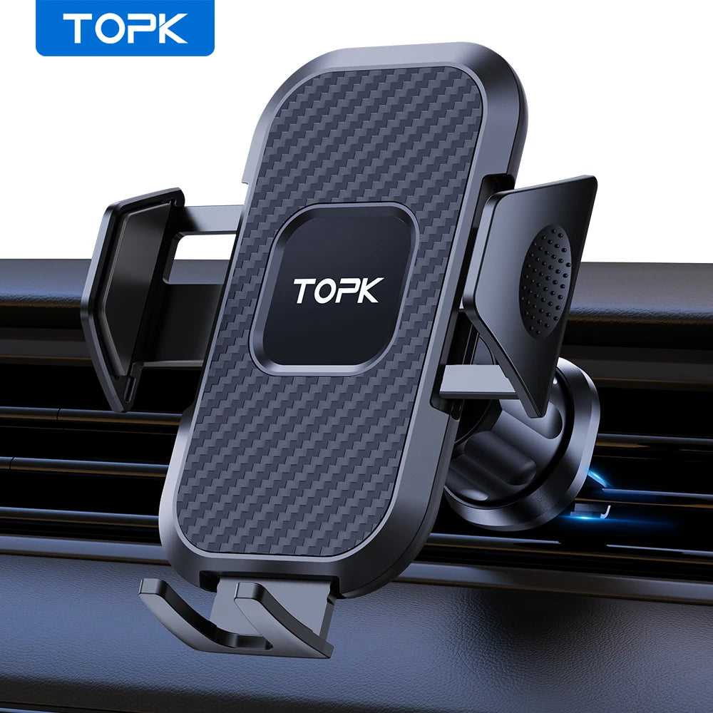 Suporte Automático TOPK™ Carbon – Fixação Premium na Grelha de Ventilação