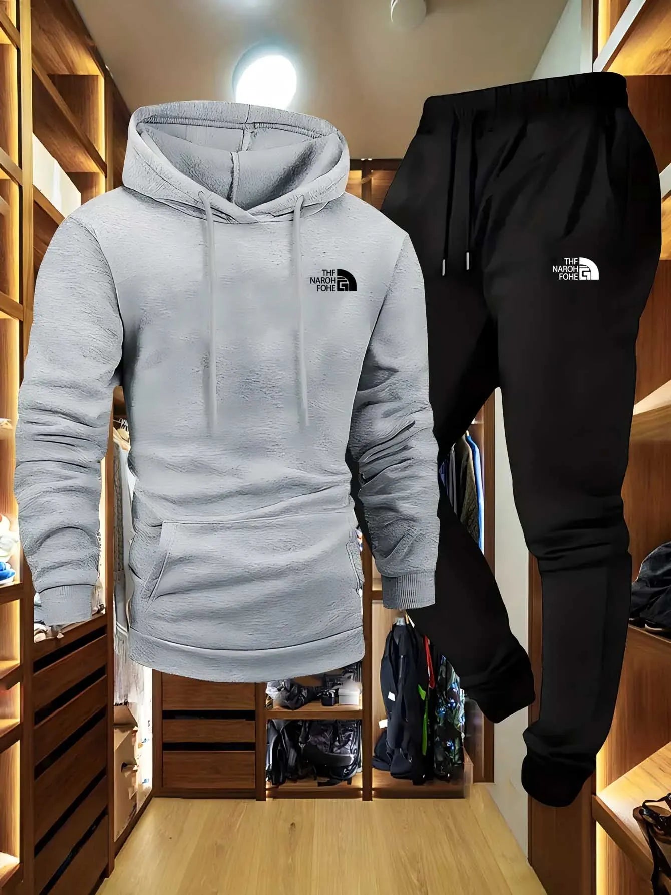 Conjunto Masculino Outono/Inverno – Hoodie com Capuz + Calças Jogger de Bolso | Casual Sport Premium